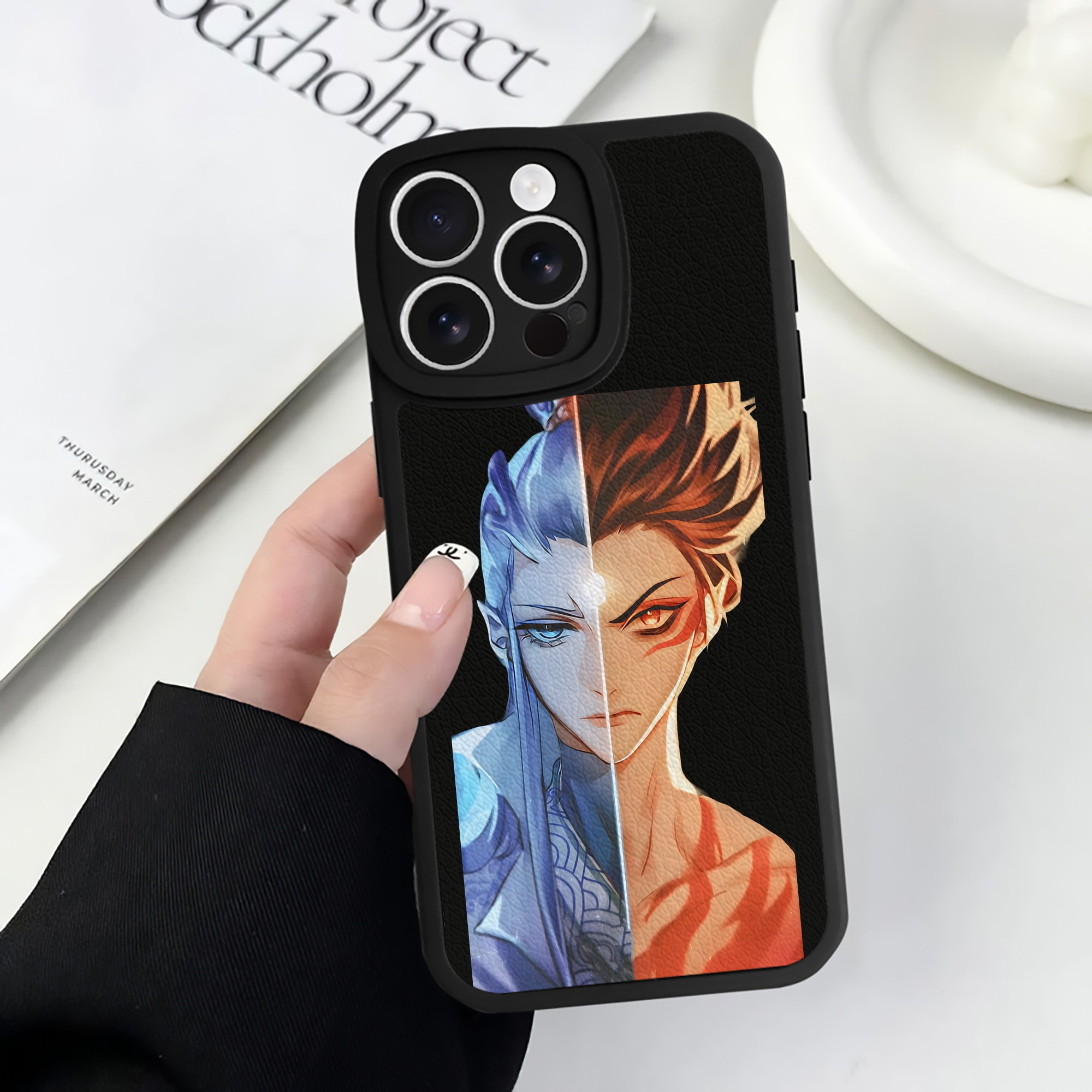 （画像用） Ne Zha 2 ナタ 魔童の大暴れ 【iPhone 16シリーズ対応】シリコンスマホケース（レザー調） 材質：シリコン